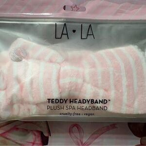 LA LA Pink Striped Teddy Headband